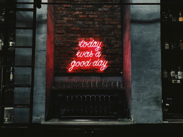today was a good day neon sign against brick wall | 5 Steps to a Night Routine That Really Works