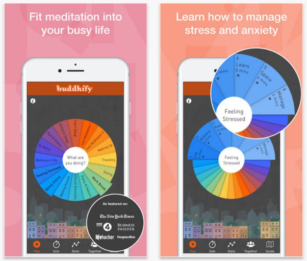 buddhify app screenshots |The Best Meditation Apps to Stress Less This Year https://positiveroutines.com/best-meditation-apps-new-year/