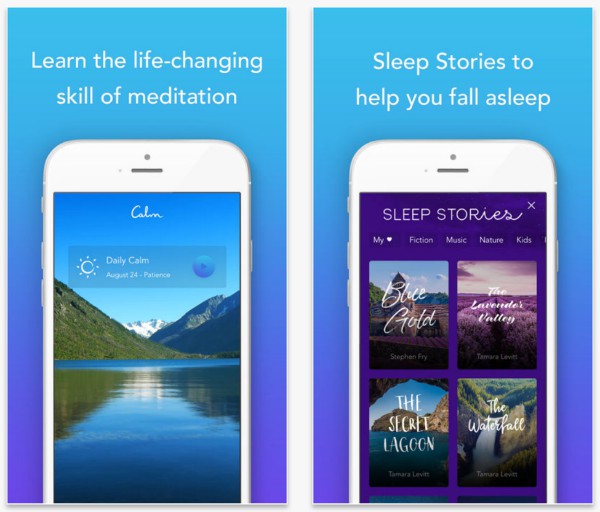 calm app screenshot | The Best Meditation Apps to Stress Less This Year https://positiveroutines.com/best-meditation-apps-new-year/