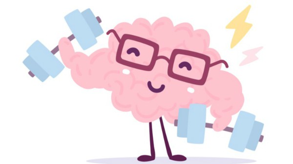 cartoon brain with glasses lifting weights | How to Change Habits: 23 Ways to Transform