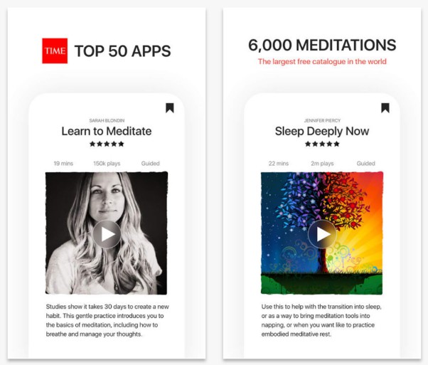 insight timer app screenshot | The Best Meditation Apps to Stress Less This Year https://positiveroutines.com/best-meditation-apps-new-year/