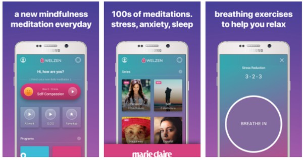 welzen app screenshot | The Best Meditation Apps to Stress Less This Year https://positiveroutines.com/best-meditation-apps-new-year/