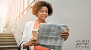 black woman holding coffee reading newspaper business | 7 Successful Women Share: My Best Morning Routine