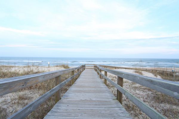 boardwalk leading down to ocean | "What is Happiness to You?" Insights From Our Community  https://positiveroutines.com/what-is-happiness-to-you/ 