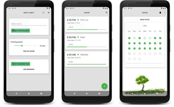1 habit apps Grow screenshots | The 11 Best Habit Apps for Android to Make Change Last https://positiveroutines.com/habit-apps-android/