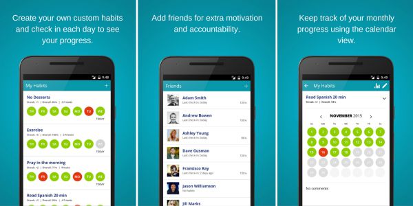 7 habit apps HabitShare screenshots | The 11 Best Habit Apps for Android to Make Change Last https://positiveroutines.com/habit-apps-android/