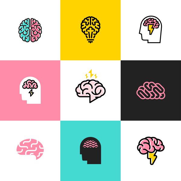 cartoon vectors of brains in grid | Feeling stressed out? 46 Ways to Take Control Now https://positiveroutines.com/tips-for-feeling-stressed/