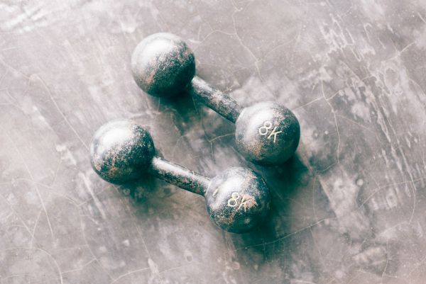 weathered silver 8kg dumbbells | A Quick and Easy HIIT Routine for Halloween https://positiveroutines.com/easy-hiit-routine/
