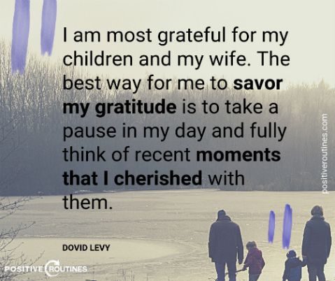 dovid levy gratitude quote | Readers Share: What Are You Grateful For Today? https://positiveroutines.com/things-to-be-grateful-for/