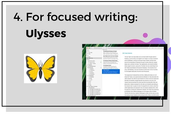 4. For focused writing: Ulysses | 7 Note-Taking Apps for Your Best Academic Year Yet https://positiveroutines.com/note-taking-apps/