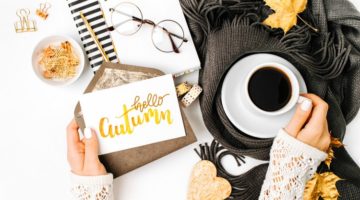 autumn themed workspace | 45 Good Daily Routines That Will Change Your Life This Fall https://positiveroutines.com/good-daily-routines/